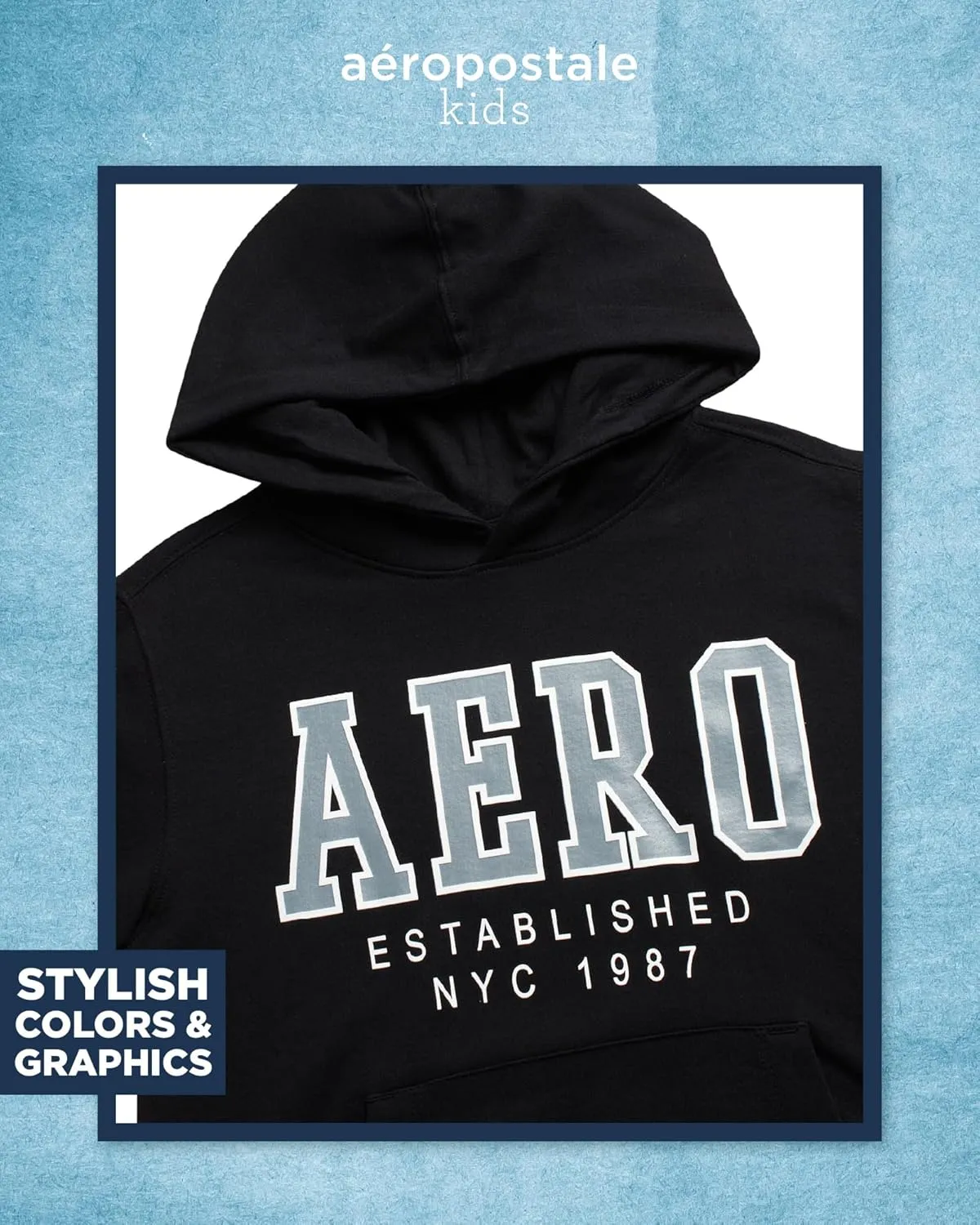 AEROPOSTALE Hoodie and T-Shirt Set - 2 Piece Pullover Hoodie Sweatshirt and Active Graphic Tee - Boys Activewear Tops (8-16)