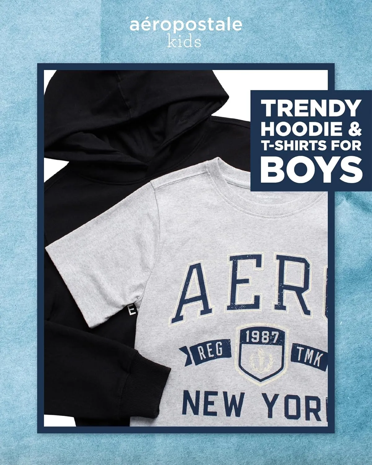 AEROPOSTALE Hoodie and T-Shirt Set - 2 Piece Pullover Hoodie Sweatshirt and Active Graphic Tee - Boys Activewear Tops (8-16)