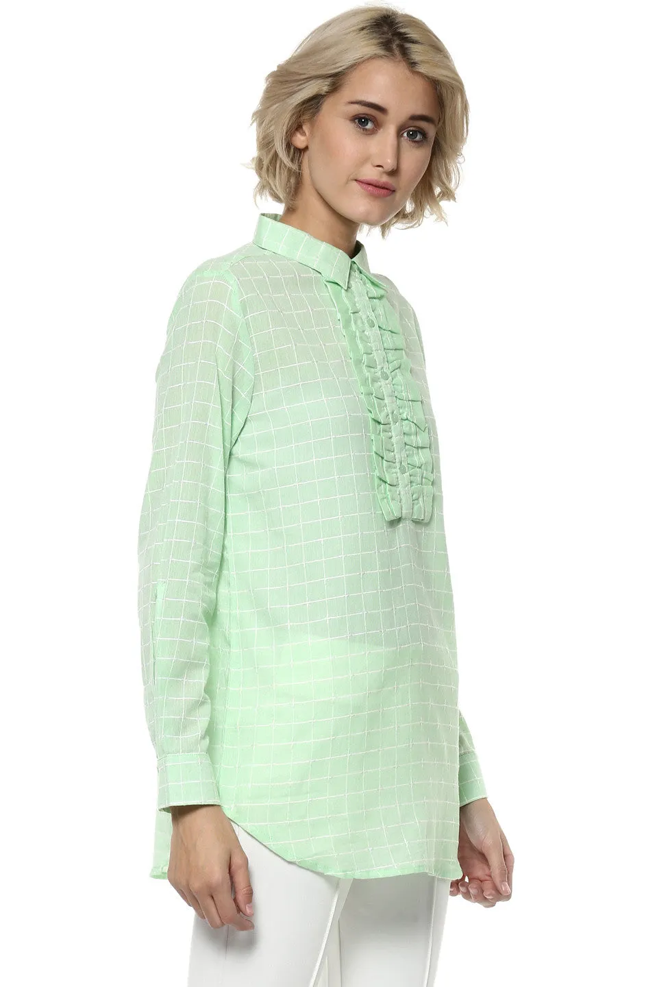 Aqua Checks Casual Tunic
