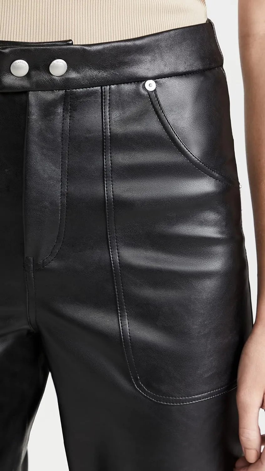 [BLANKNYC] Womens Luxury Clothing Ribcage Straight Leg Vegan Leather Pants, The Baxter Pants