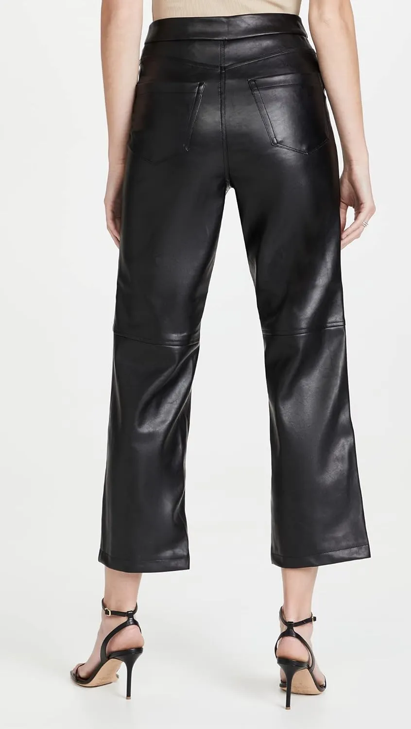 [BLANKNYC] Womens Luxury Clothing Ribcage Straight Leg Vegan Leather Pants, The Baxter Pants
