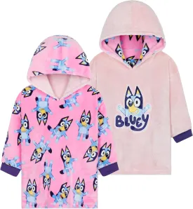 Bluey Blanket Hoodie for Kids Cozy Warm Fleece Wearable Blanket Girls Gifts