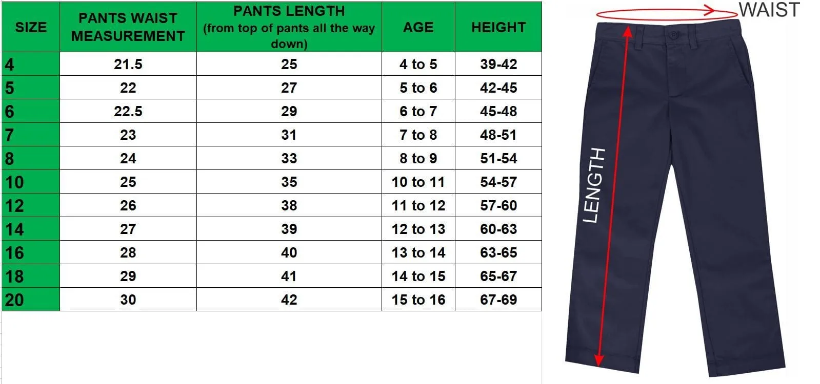 Boys (3-PACK) Classic Flat Front School Uniform Pants - Sizes 4-20