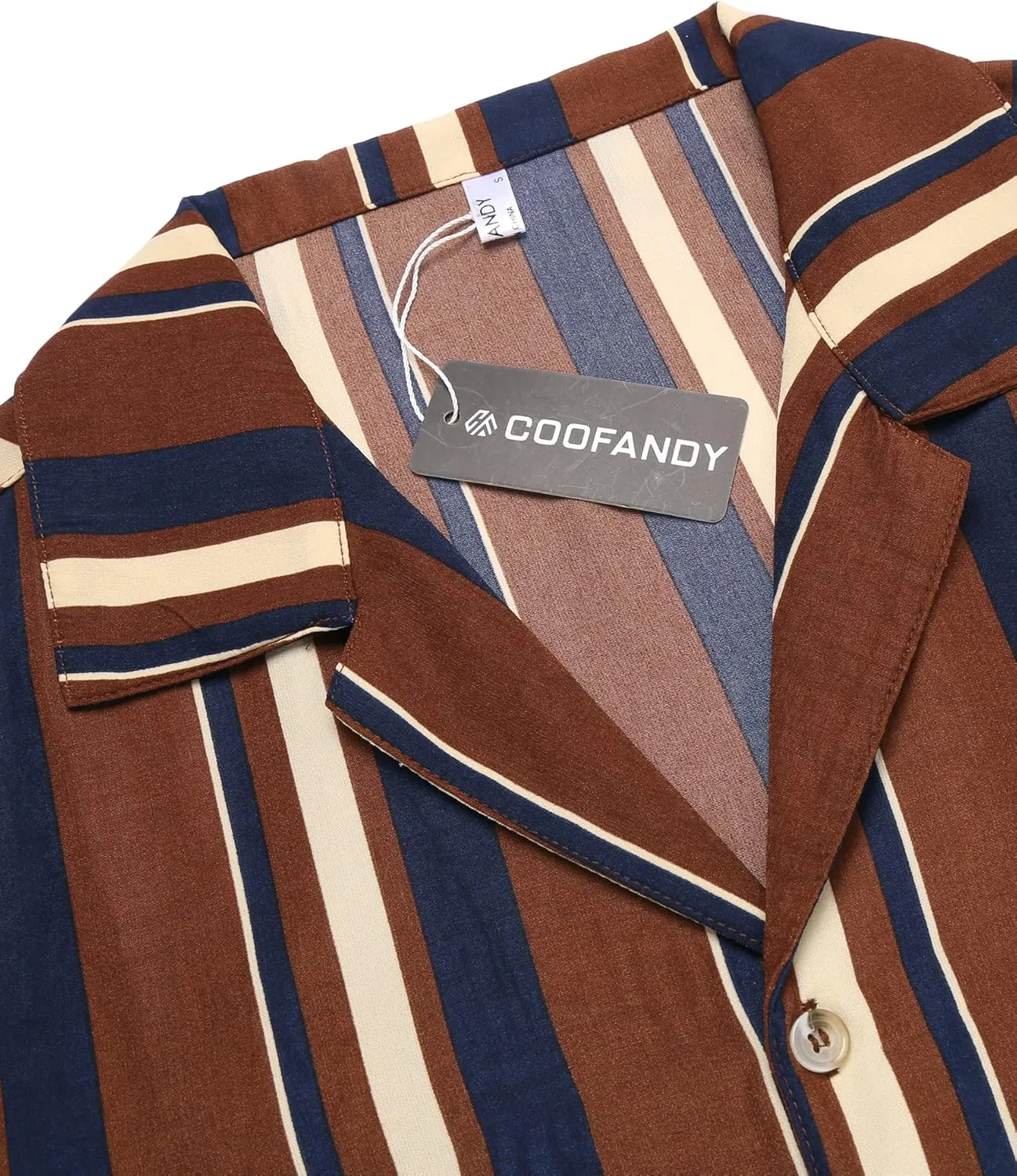 COOFANDY Men Short Sleeve Button Up Shirts Lightweight Beach Wear Tropical Hawaiian Shirt