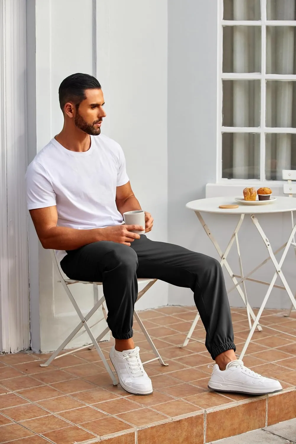 COOFANDY Mens Joggers Pants Regular Fit Casual Pants Lightweight Elastic Waistband Pants with Pockets