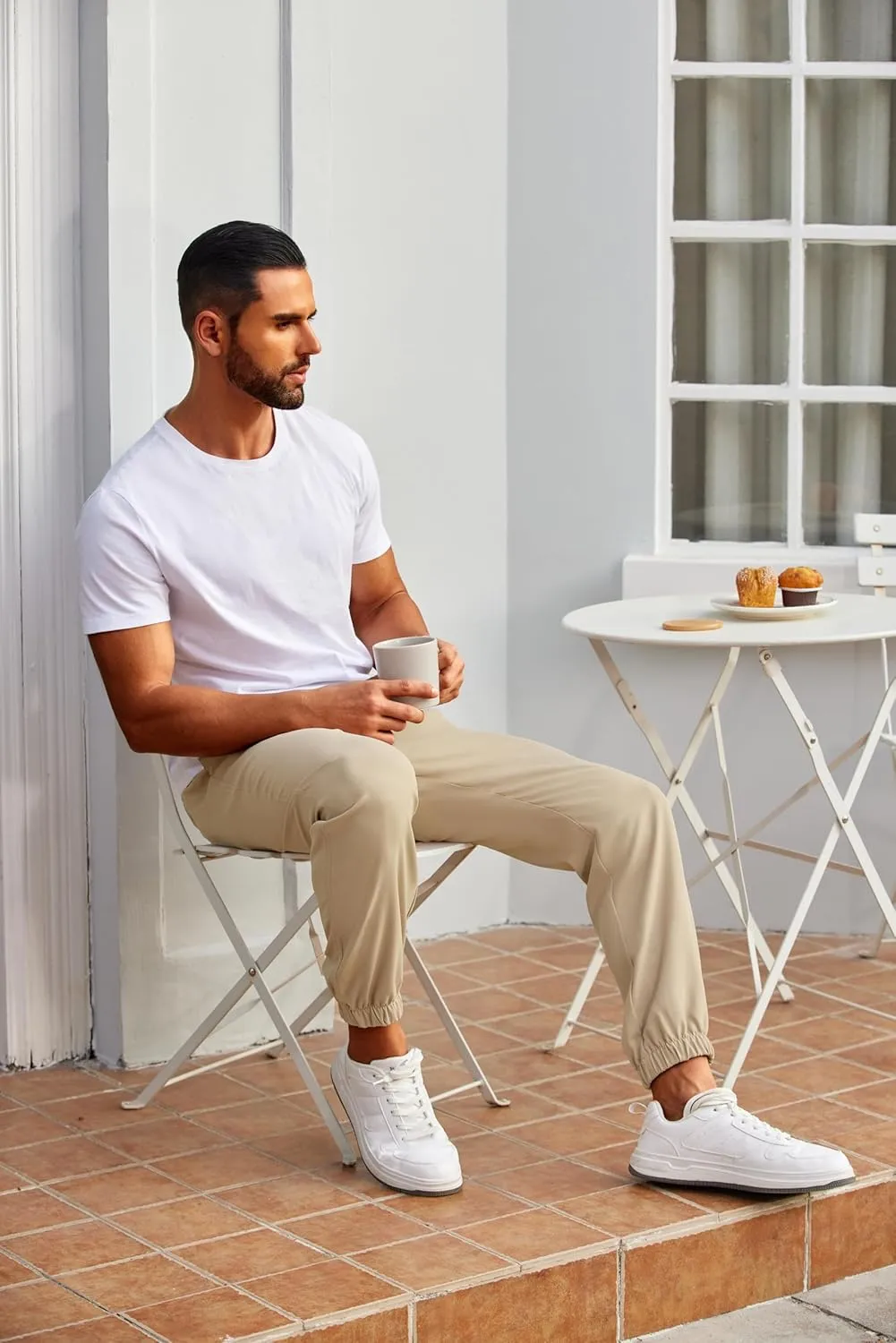 COOFANDY Mens Joggers Pants Regular Fit Casual Pants Lightweight Elastic Waistband Pants with Pockets