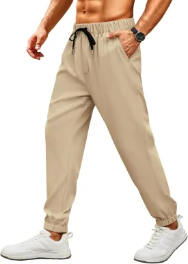 COOFANDY Mens Joggers Pants Regular Fit Casual Pants Lightweight Elastic Waistband Pants with Pockets