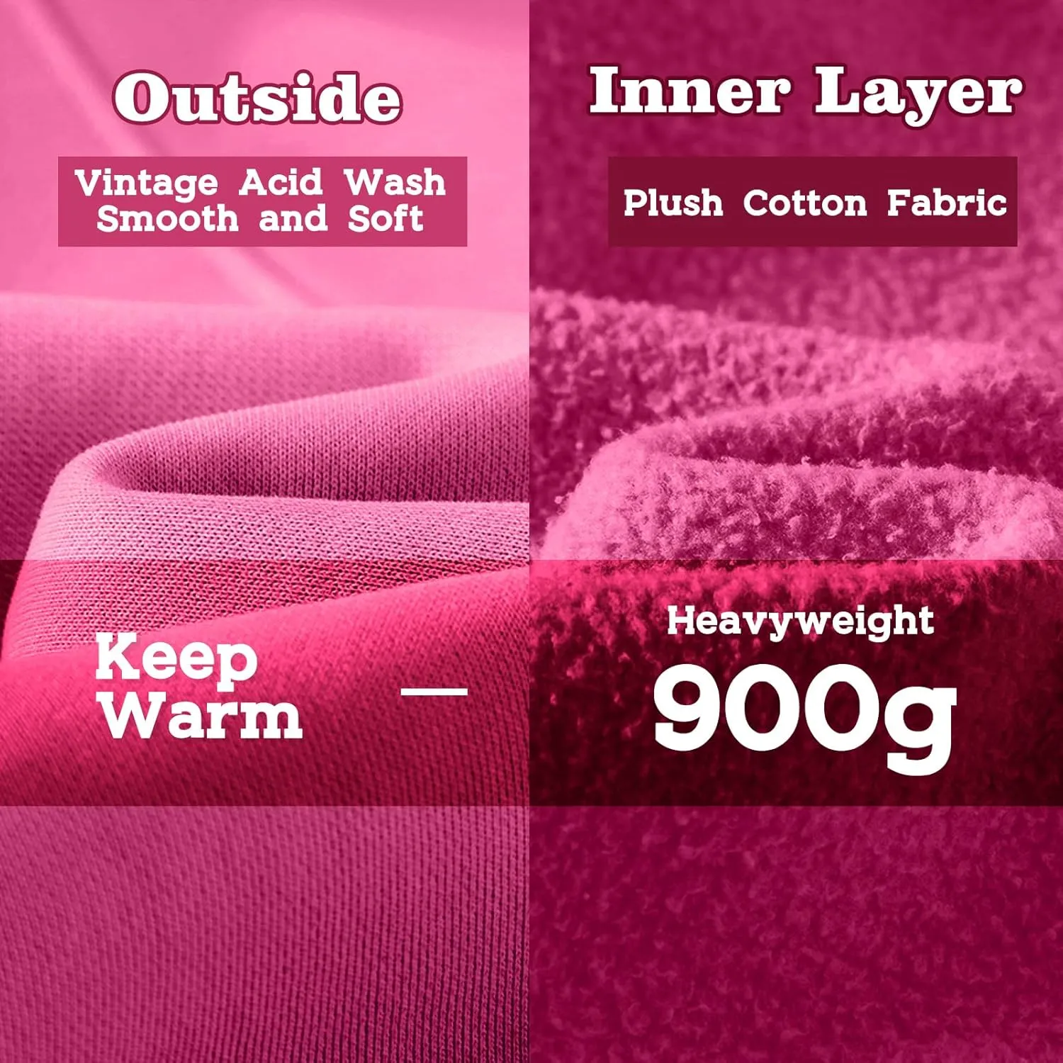 FAIABLE Mens Hoodies Pullover Oversized Hoodie Wash Plush Cotton Hooded Sweatshirt Vintage Heavyweight Hoodie Men Streetwear