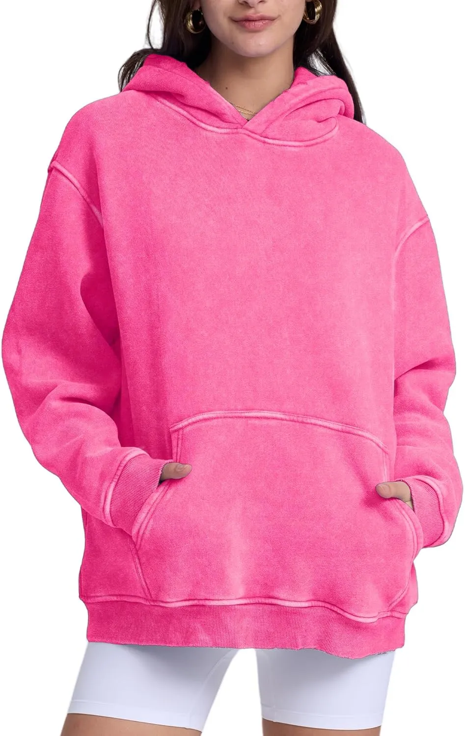 FAIABLE Mens Hoodies Pullover Oversized Hoodie Wash Plush Cotton Hooded Sweatshirt Vintage Heavyweight Hoodie Men Streetwear