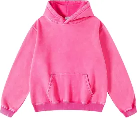 FAIABLE Mens Hoodies Pullover Oversized Hoodie Wash Plush Cotton Hooded Sweatshirt Vintage Heavyweight Hoodie Men Streetwear