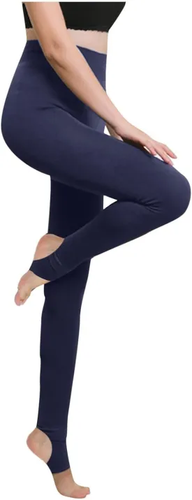 Fleece Lined Leggings Women High Waisted Stirrup Warm Gym Workout Leggings Soft Thermal Tights Athletic Yoga Pants