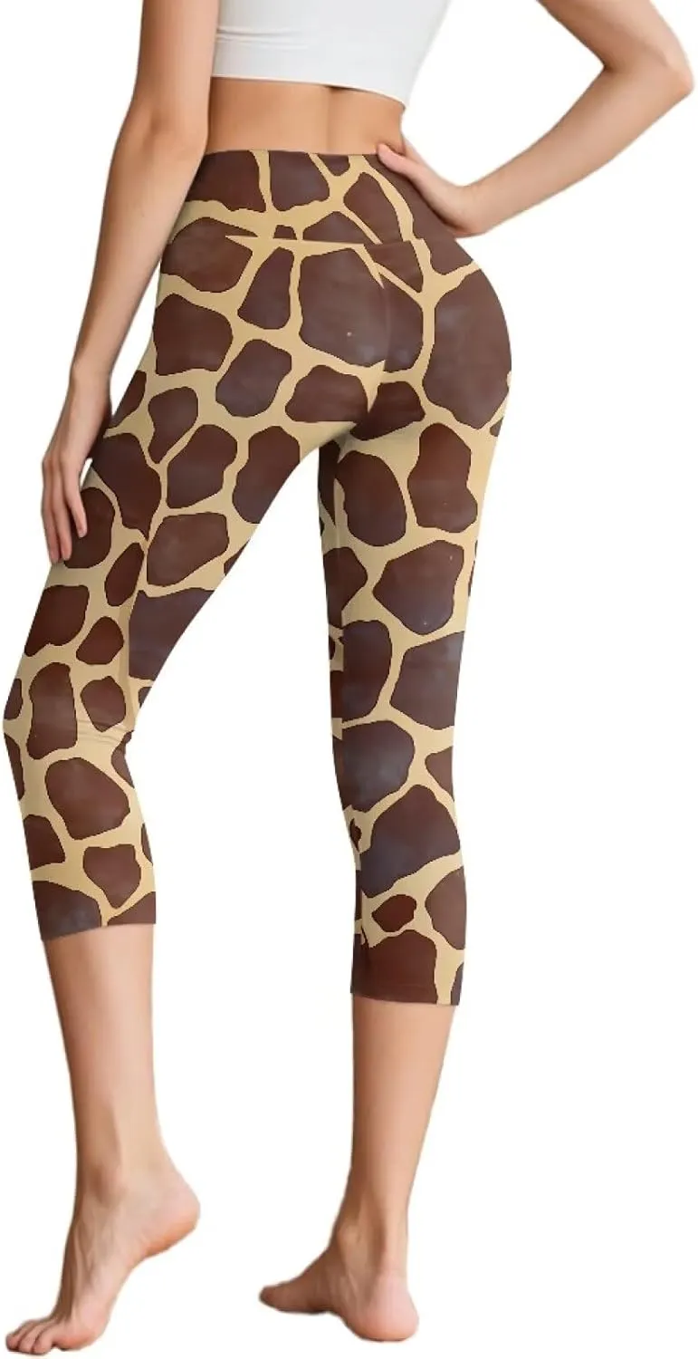 Galaxy High Waisted Capri Leggings for Women, Lotus Mandala Tummy Control Yoga Pants Butterfly Stretchy Leggings