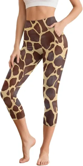 Galaxy High Waisted Capri Leggings for Women, Lotus Mandala Tummy Control Yoga Pants Butterfly Stretchy Leggings