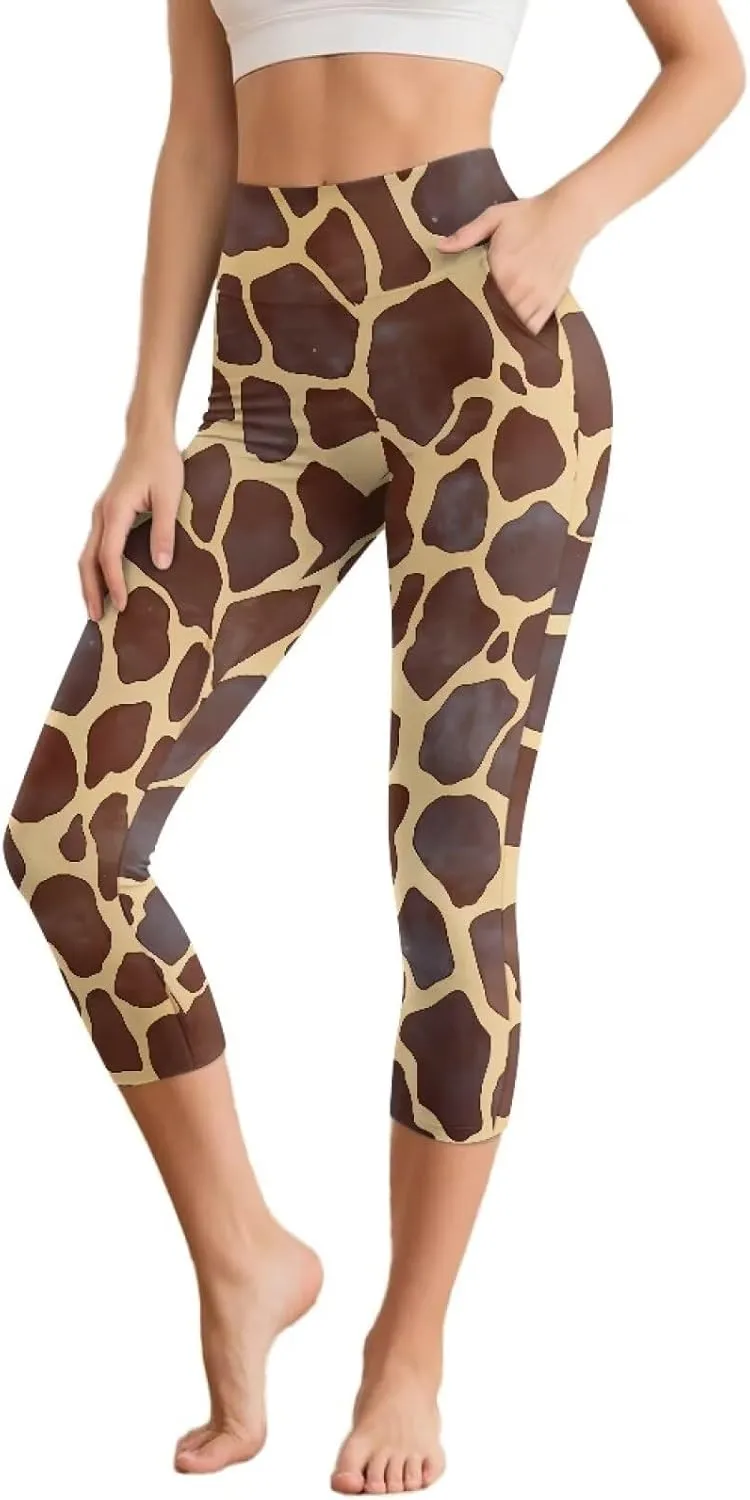 Galaxy High Waisted Capri Leggings for Women, Lotus Mandala Tummy Control Yoga Pants Butterfly Stretchy Leggings
