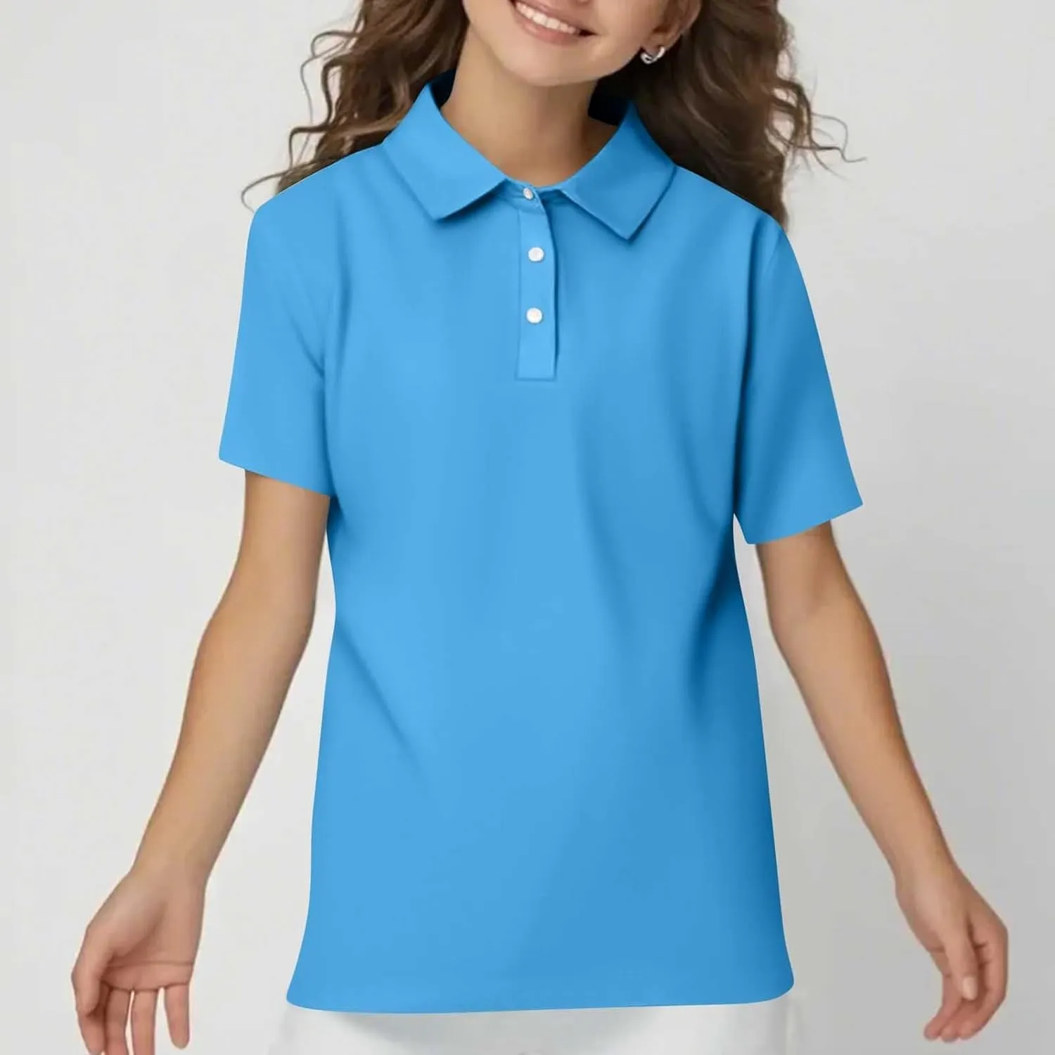 Girls Polo Shirts Short Sleeve School Uniform 3-14 Years