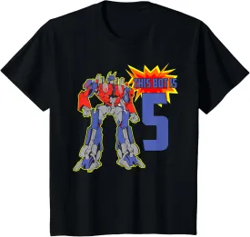 Kids 5th Birthday Bot Robot for 5 Yr Old Boys Girls T-Shirt