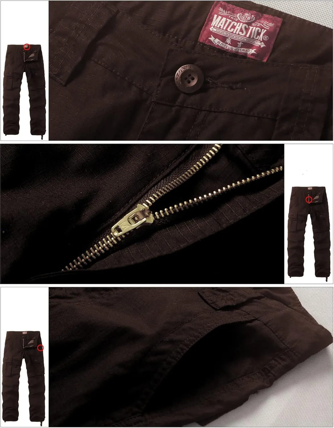 Match Men's Casual Wild Cargo Pants Outdoors Work Wear #6531
