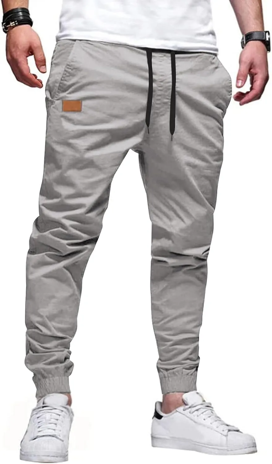 Men's Casual Joggers Pants Chino Hiking Outdoor Pants Cotton Sweatpants Pants for Running