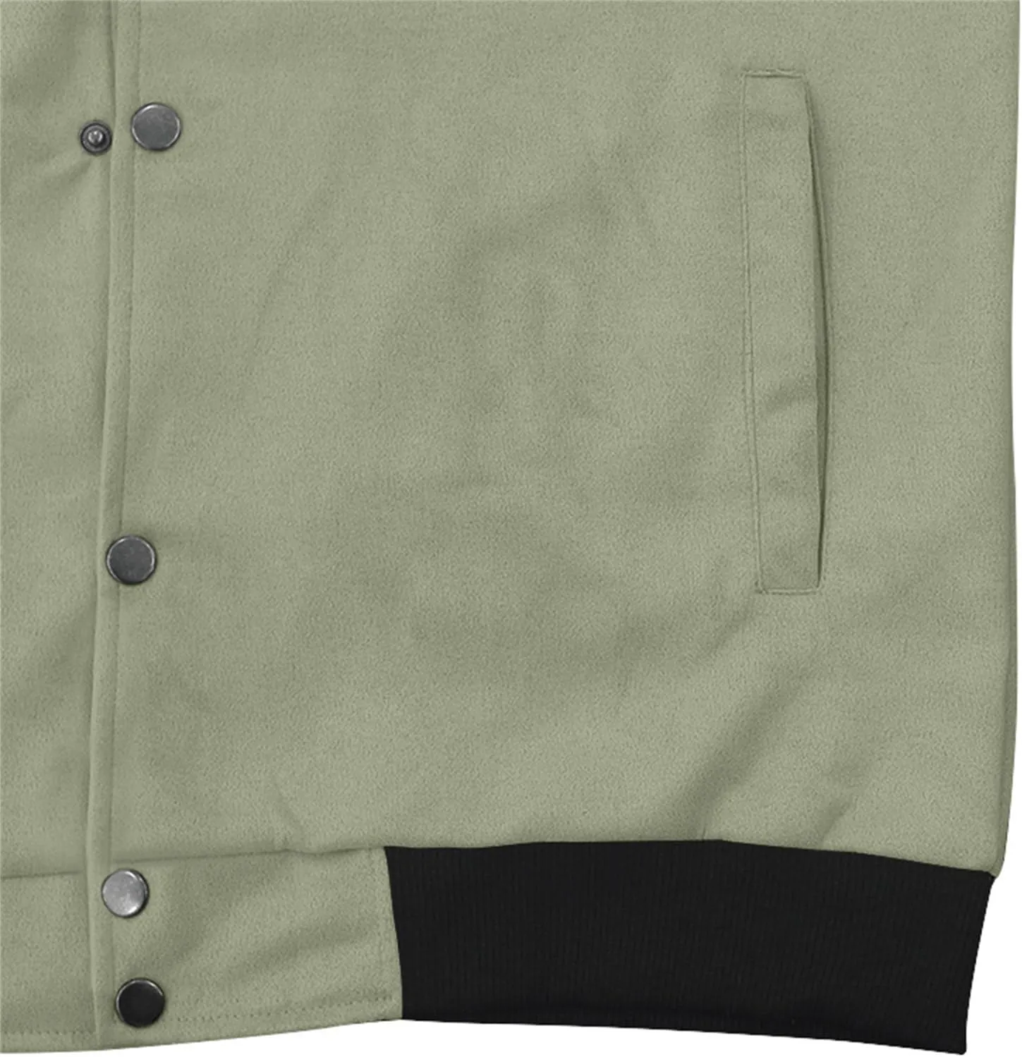 Men's Casual Suede Bomber Jacket Lightweight Snap Button Down Jackets Vintage Faux Leather Jacket for Men