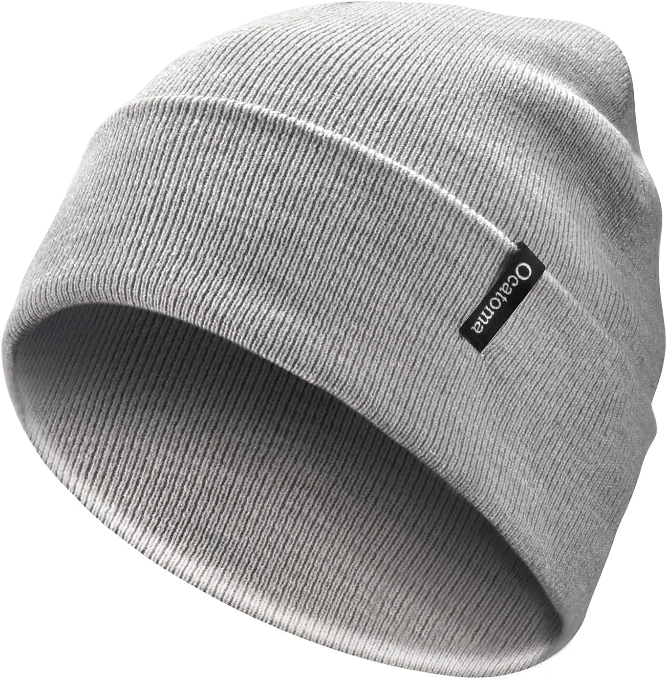 Ocatoma Beanie for Men Women Acrylic Knit Cuffed Slouchy Men's Daily Warm Hat Unisex Gifts for Men Women Boyfriend Him Her