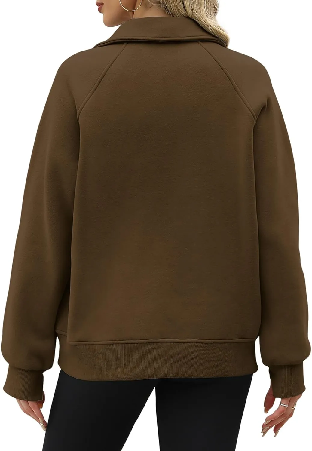 OFEEFAN Quarter Zip Sweatshirts For Women Pullover Oversized Hoodies Sweaters Fall Outfits Winter Clothes Thumb Hole 2024