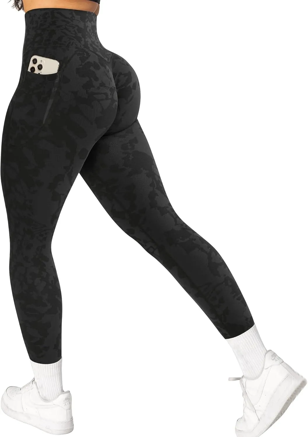OMKAGI Women Scrunch Butt Lifting Leggings with Pockets Compression High Waisted Gym Workout Leggings
