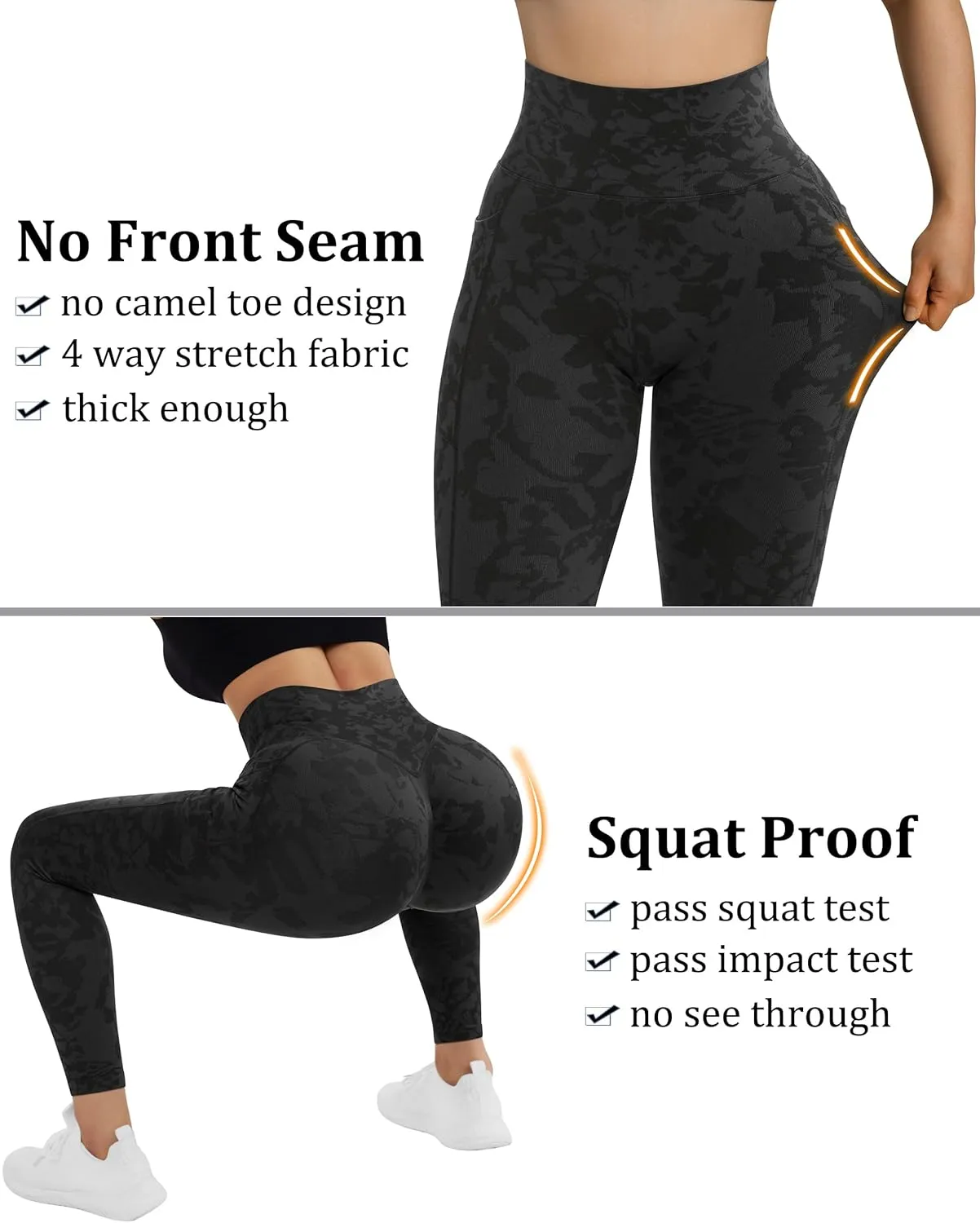 OMKAGI Women Scrunch Butt Lifting Leggings with Pockets Compression High Waisted Gym Workout Leggings