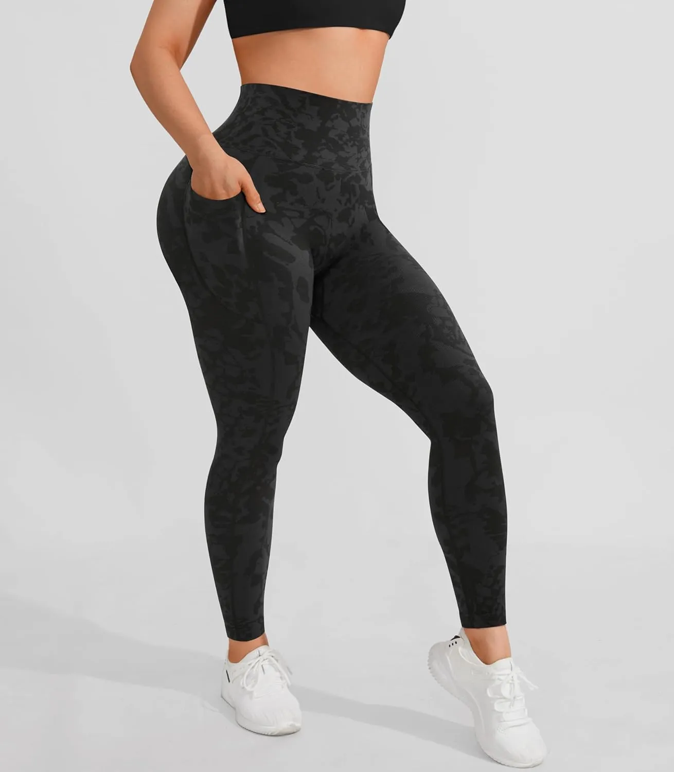 OMKAGI Women Scrunch Butt Lifting Leggings with Pockets Compression High Waisted Gym Workout Leggings