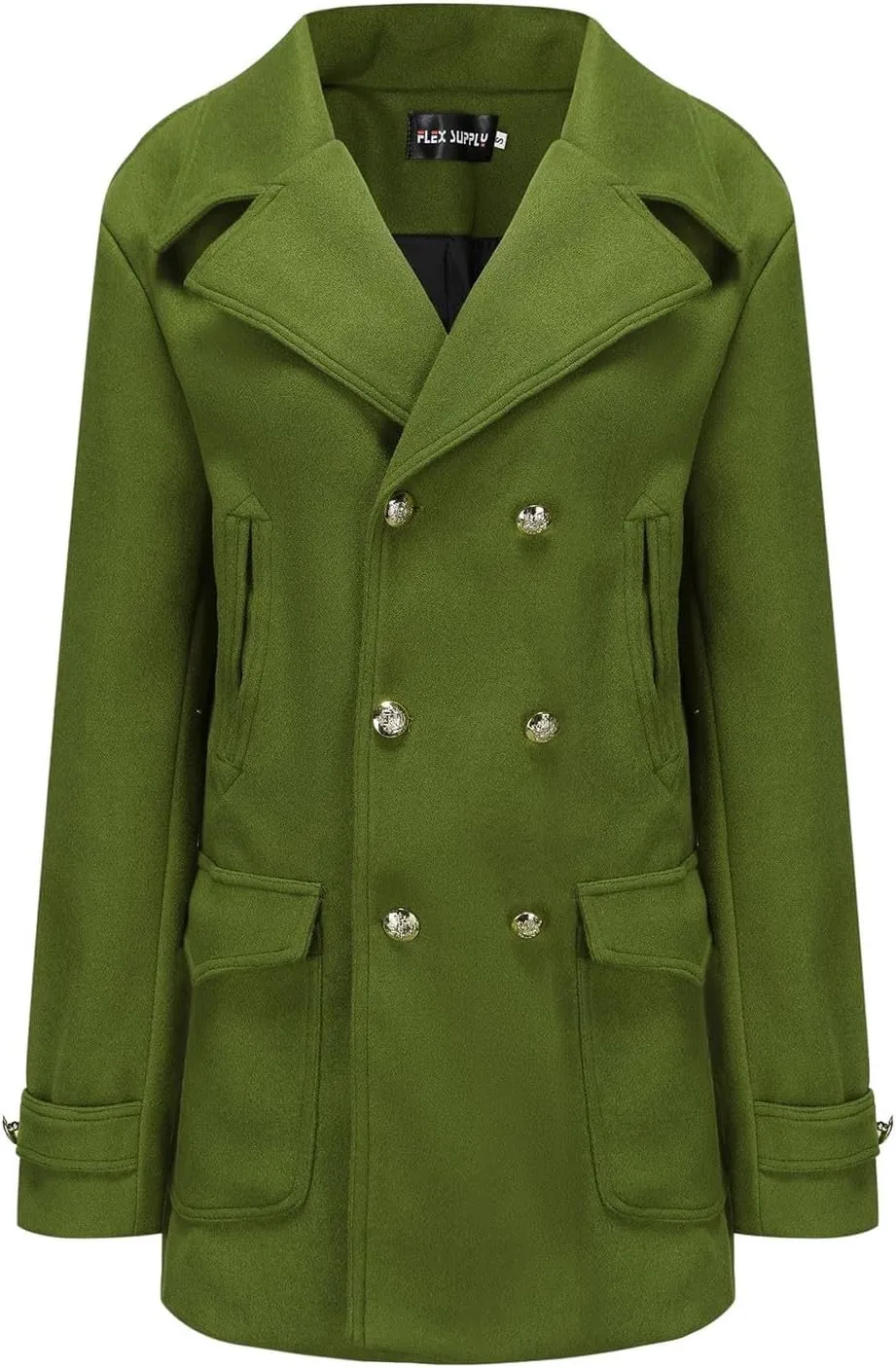 PeQAQ Men Woolen Trench Coat Slim Fit Notch Lapel Single Breasted Coats Winter Warm Business Blazer Long Suit Jacket Overcoat