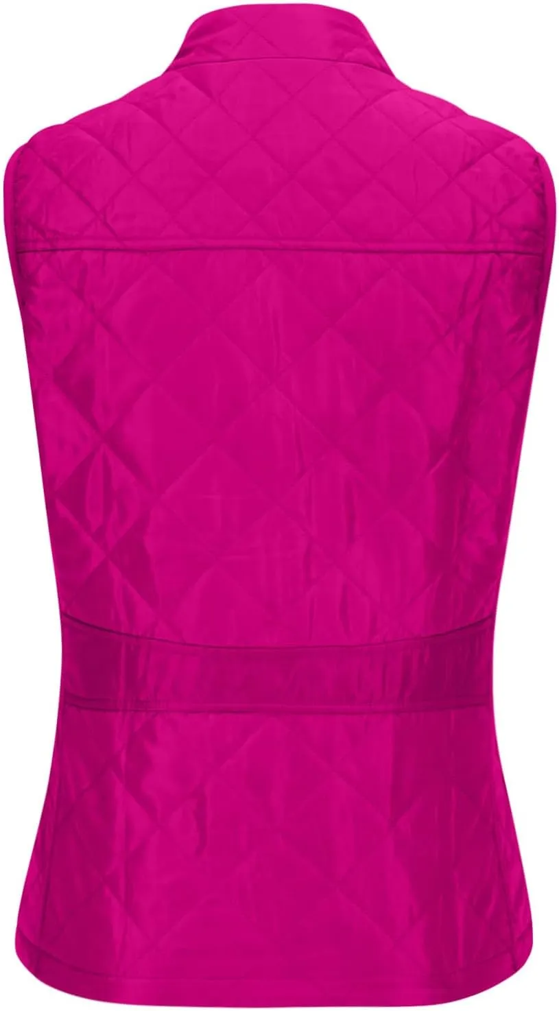 Puffer Vest Women Stand Collar Lightweight Gilet Quilted Zip Vest Sleeveless Winter Down Jackets Warm Vests Outerwear