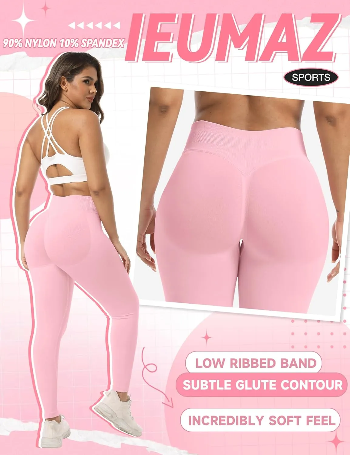 Scrunch Butt Lifting Leggings for Women Impact Gym Seamless Workout Leggings Mid Low Waist Tummy Control Yoga Pants