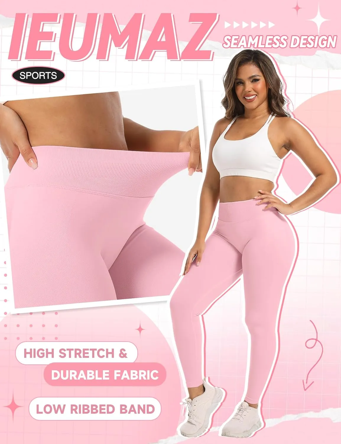 Scrunch Butt Lifting Leggings for Women Impact Gym Seamless Workout Leggings Mid Low Waist Tummy Control Yoga Pants