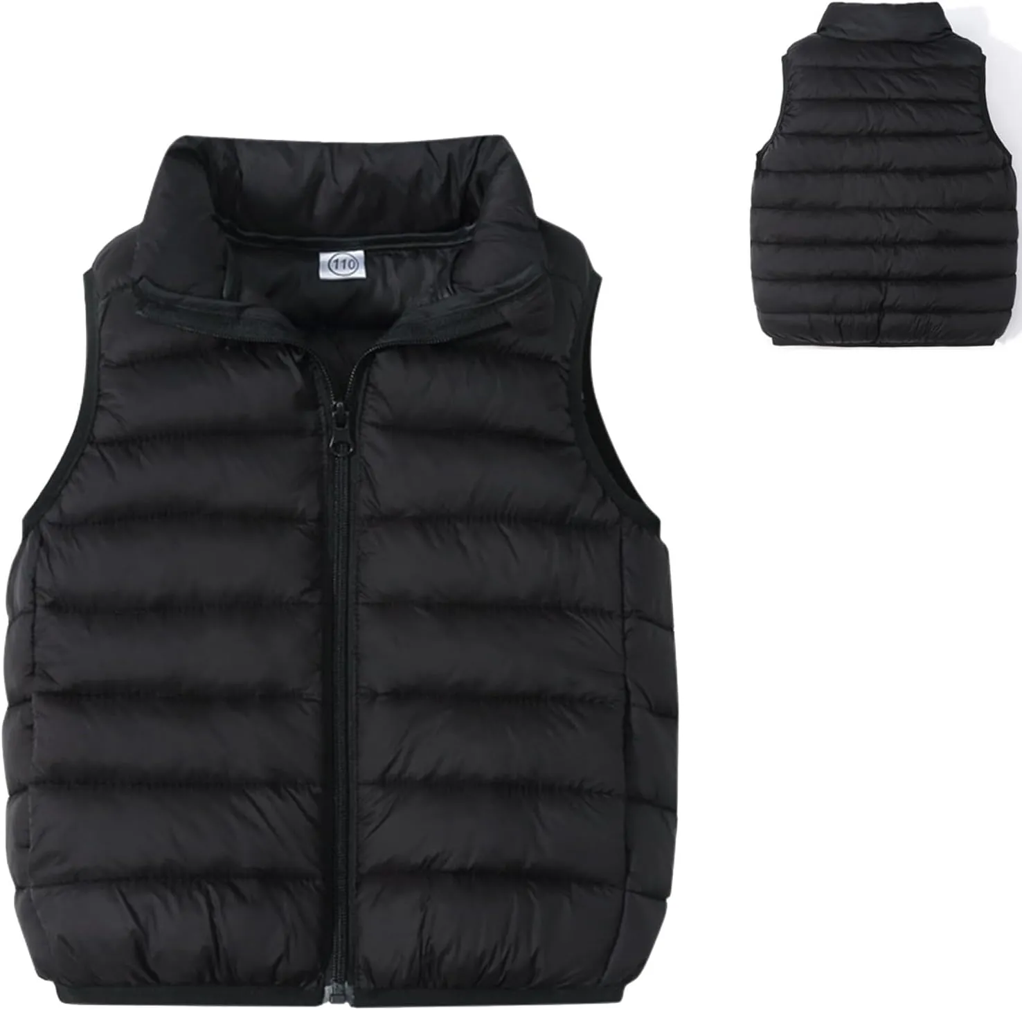 Unisex Baby Vest Stand Up Zip Up Sleeveless Jacket for Winter Fall Hooded Coats for Teen Girls