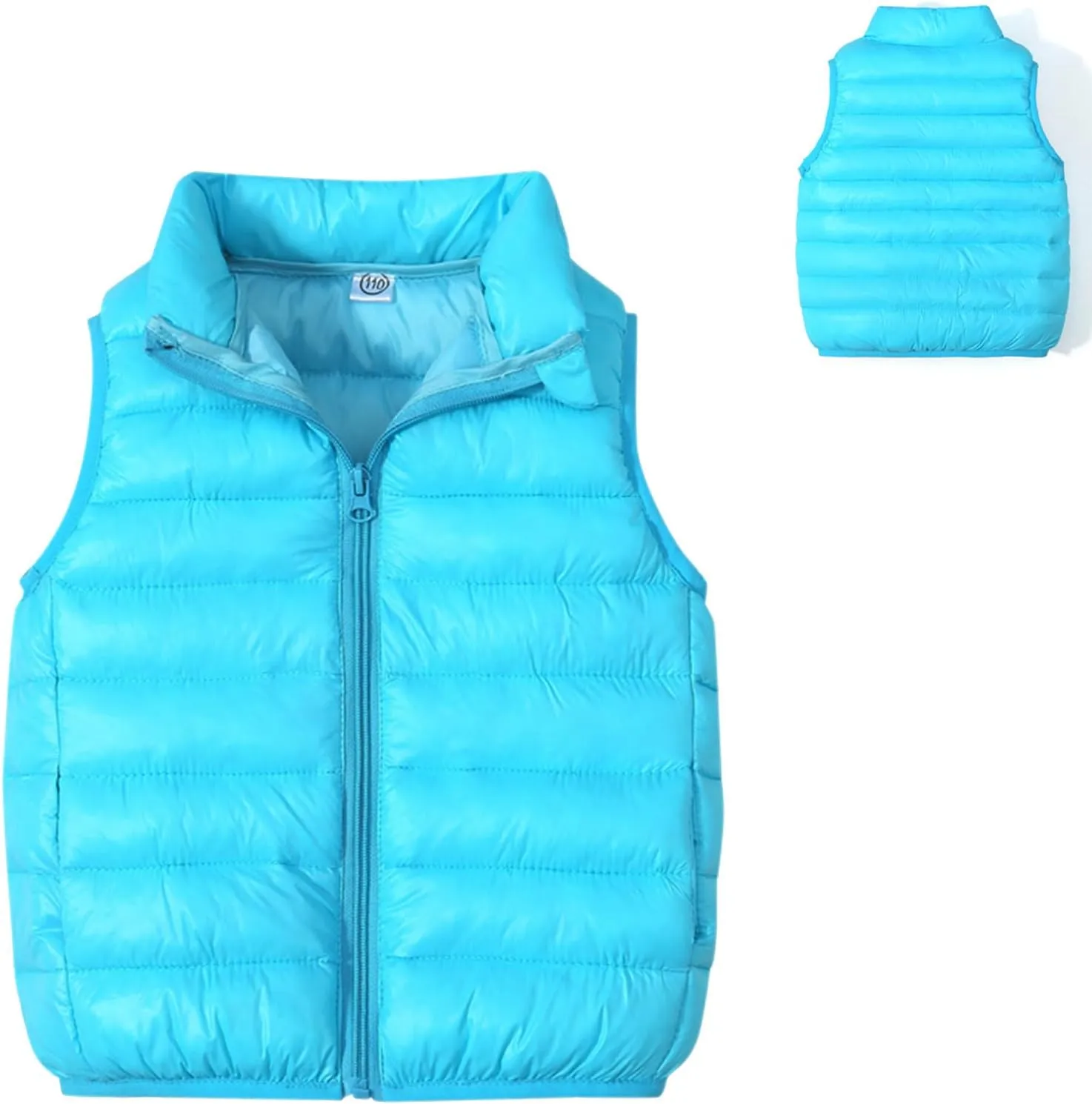 Unisex Baby Vest Stand Up Zip Up Sleeveless Jacket for Winter Fall Hooded Coats for Teen Girls