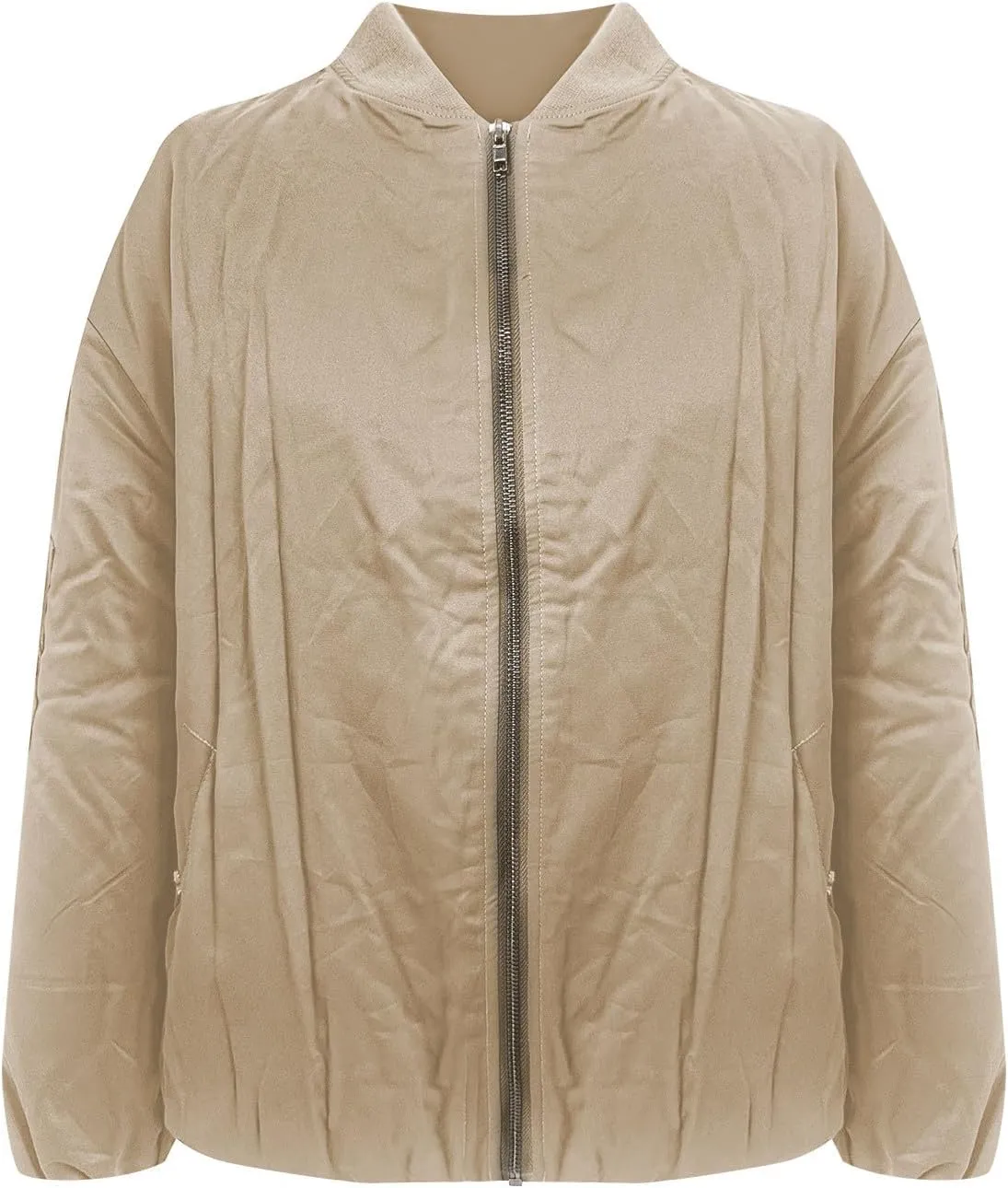 Women's Cropped Bomber Jackets Casual Zip Up Long Sleeve Outerwear Winter Warm Quilted Short Jacket Fully Lined Coats