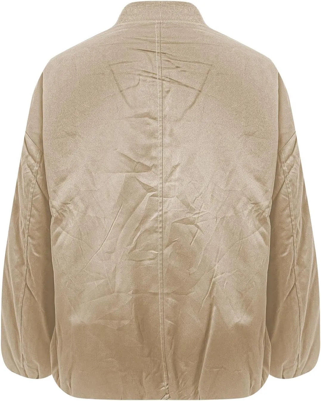 Women's Cropped Bomber Jackets Casual Zip Up Long Sleeve Outerwear Winter Warm Quilted Short Jacket Fully Lined Coats