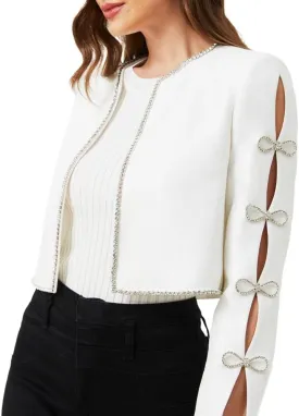 Women's Luxury Jackets Structured Dressy Jackets Crystals Short Cape Jacket, Wedding Guest Dinner Date Night, XS-XXXL