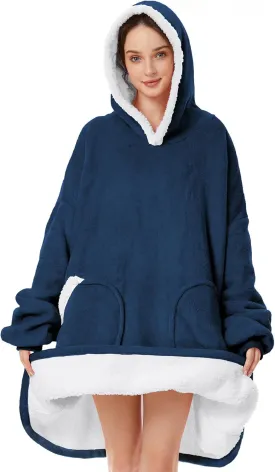 Zando Blanket Hoodie Wearable Blanket Kids and Adult Gift Comfy Blanket Hoodie Oversized Sweatshirt Sherpa Fleece