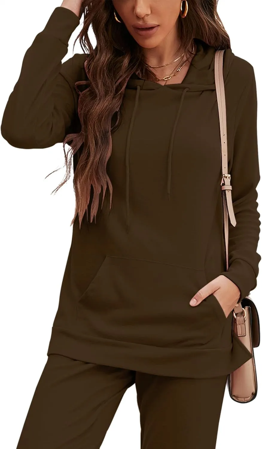 ZHENWEI Sweatsuits for Women Set Jogger Set Hoodie Two Piece Lounge Suit Long Sleeve Athletic Outfits Kangaroo Pockets